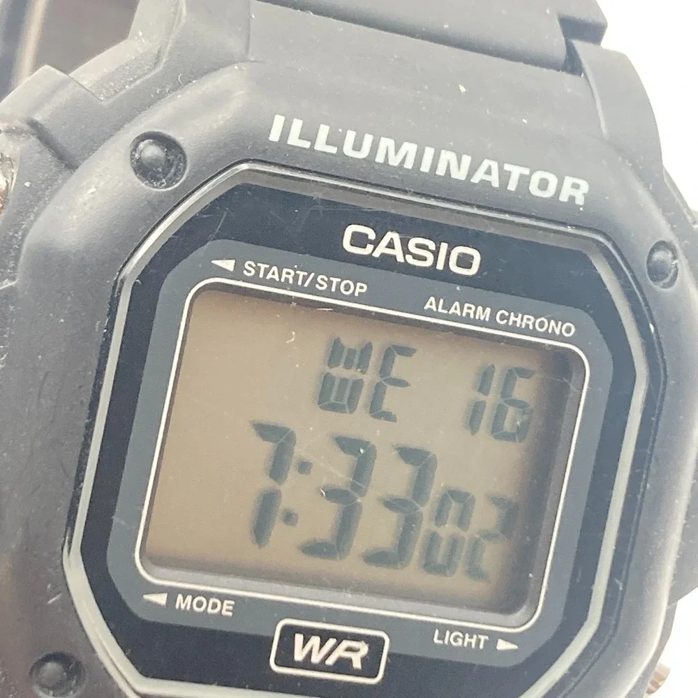 Casio Illuminator Watch Men 43mm Black Digital 3224 F-108WH Alarm Chrono Date